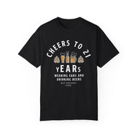 Cheers to 21 Years and Wearing Ears Comfort Colors Unisex Garment-Dyed T-shirt