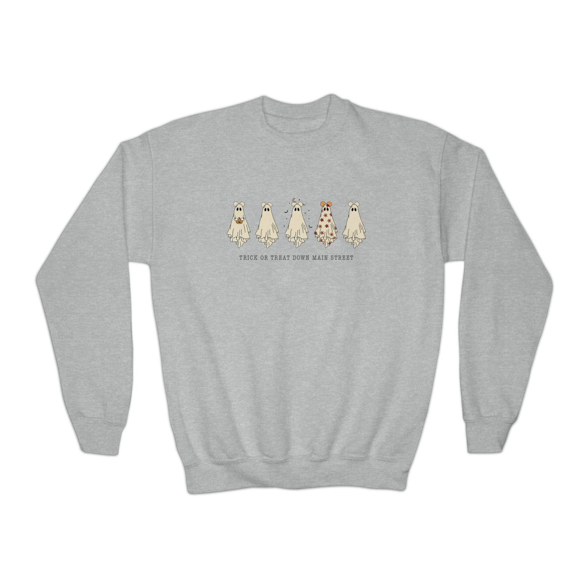 Trick or Treat Down Main Street Youth Crewneck Sweatshirt