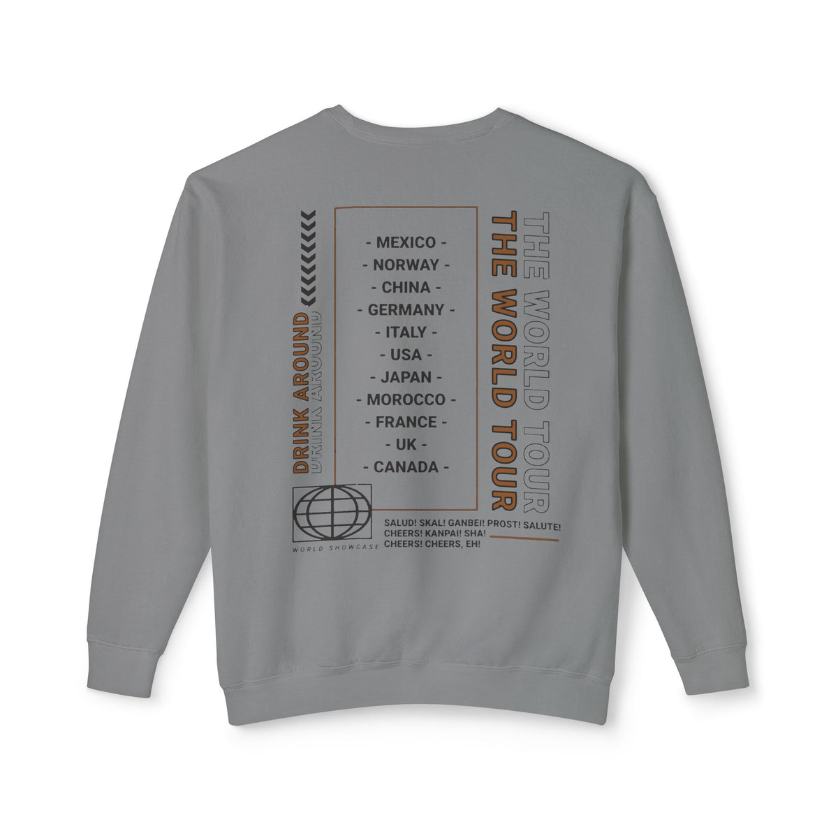 Drink Around the World Tour Unisex Lightweight Comfort Colors Crewneck Sweatshirt