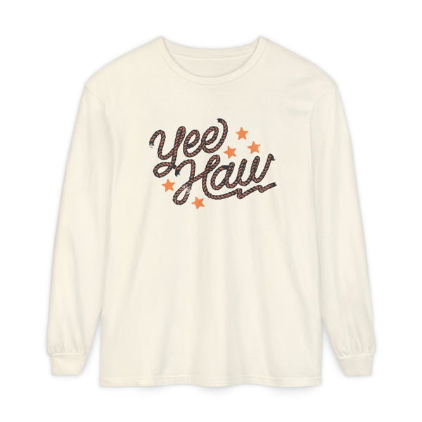 Yee Haw Comfort Colors Unisex Garment-dyed Long Sleeve T-Shirt
