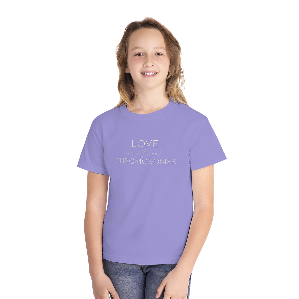 Love Doesn’t Count Chromosomes Comfort Colors Youth Midweight Tee