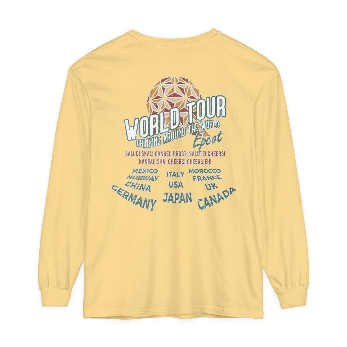 World Tour Comfort Colors Unisex Garment-dyed Long Sleeve T-Shirt