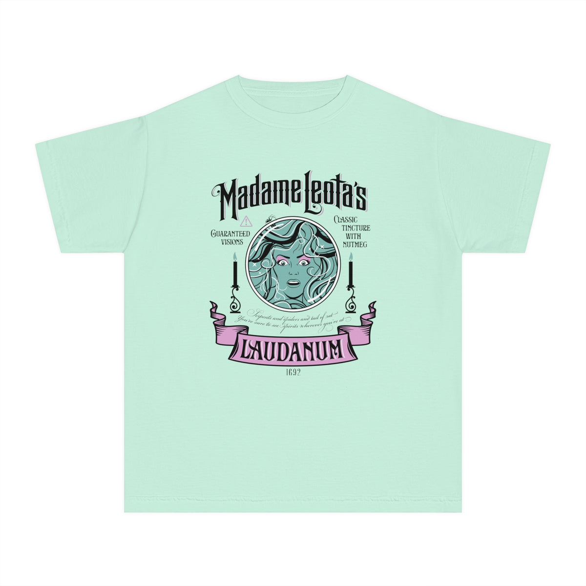 Madame Leota’s Laudanum Teal Comfort Colors Youth Midweight Tee
