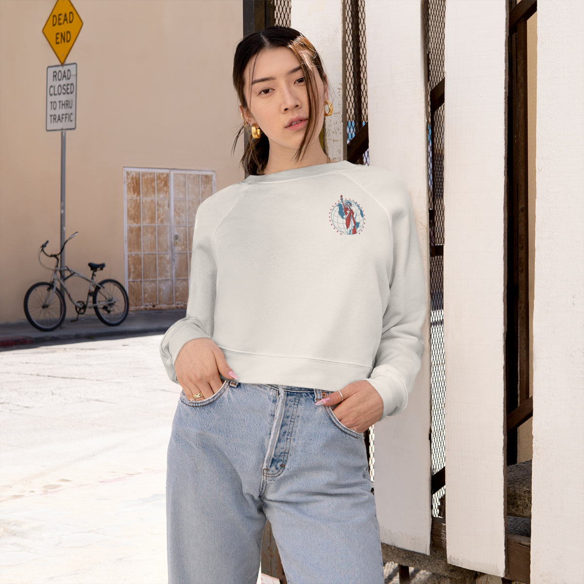 Independence Day World Tour Bella Canvas Women's Cropped Fleece Pullover