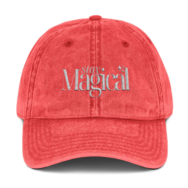 Stay Magical Vintage Cap - Embroidered Red Hat