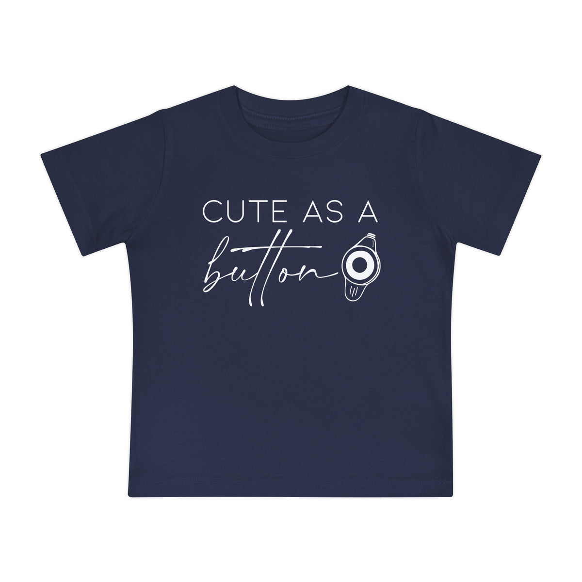 Cute As A Button Bella Canvas Baby Short Sleeve T-Shirt