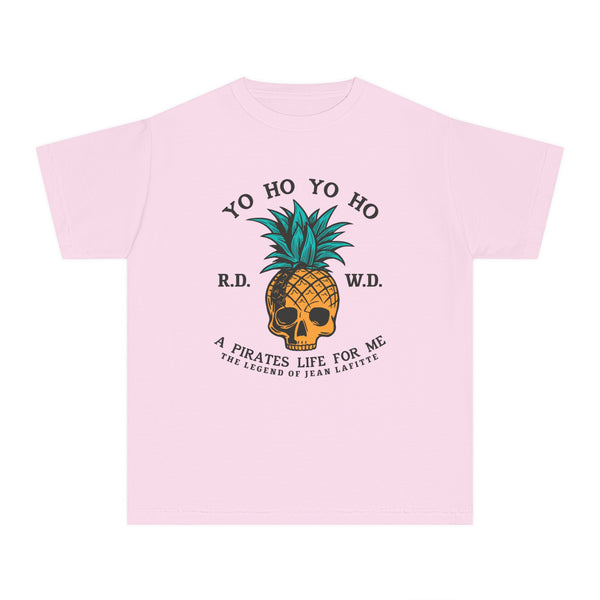 Yo Ho Pirates Life For Me Comfort Colors Youth Midweight Tee