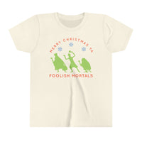 Merry Christmas Ya Foolish Mortals Bella Canvas Youth Short Sleeve Tee