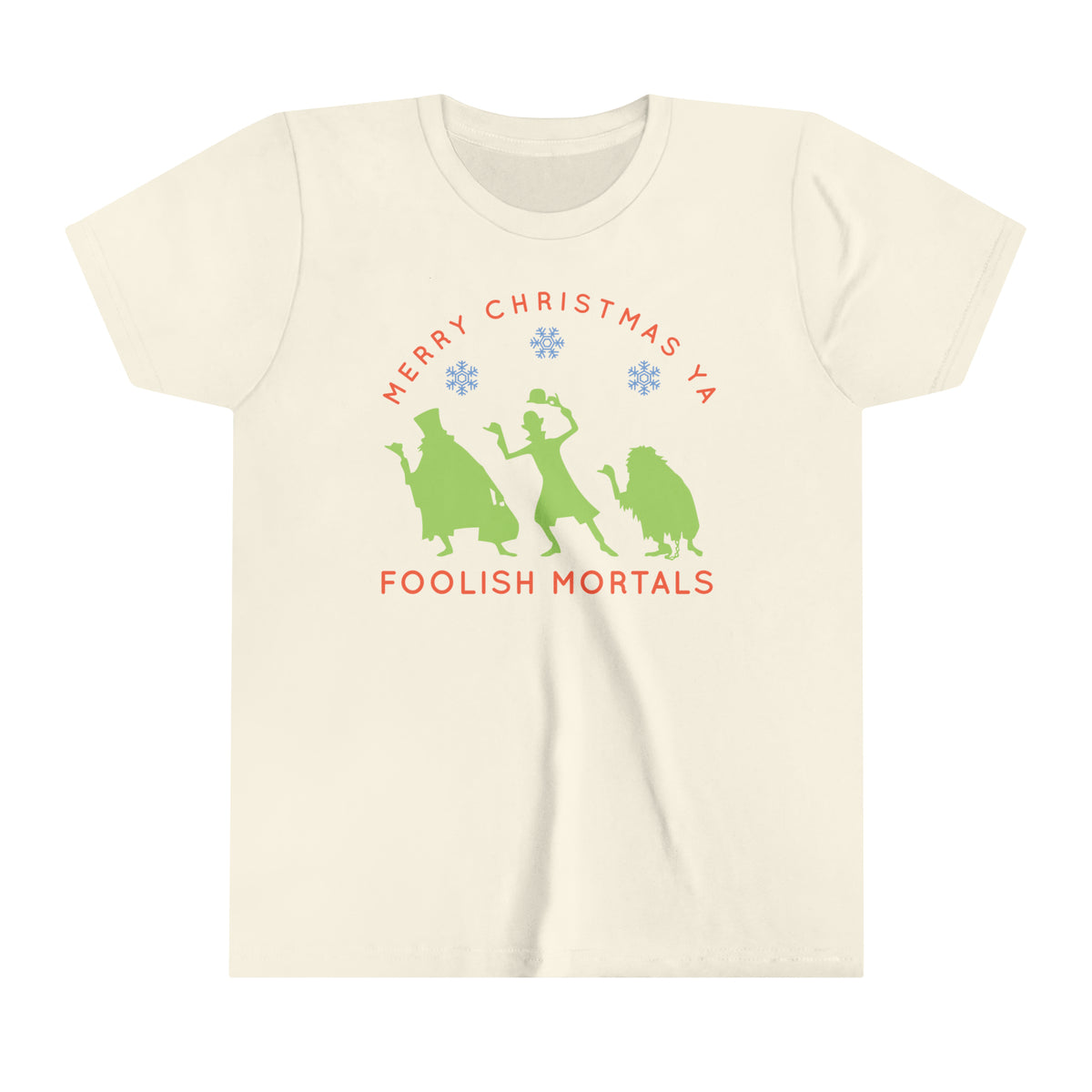 Merry Christmas Ya Foolish Mortals Bella Canvas Youth Short Sleeve Tee