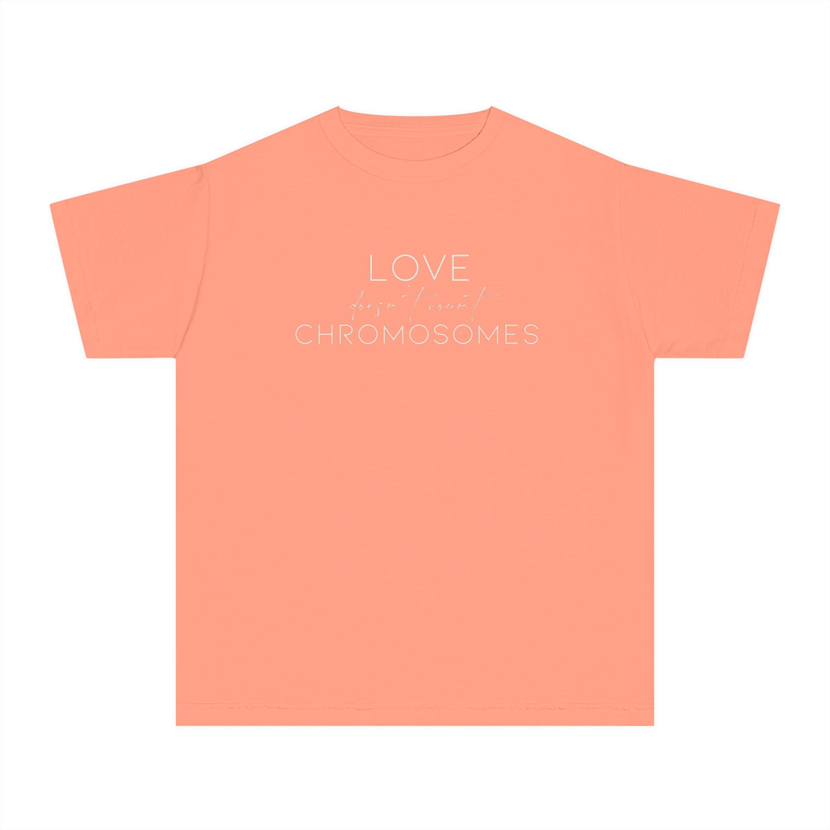 Love Doesn’t Count Chromosomes Comfort Colors Youth Midweight Tee