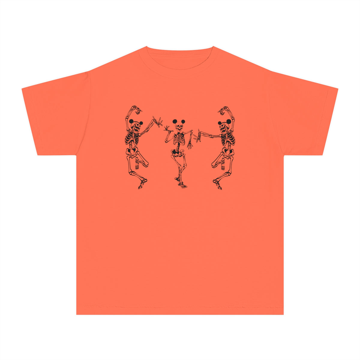Dancing Skeletons with Ears Comfort Colors Youth Midweight Tee