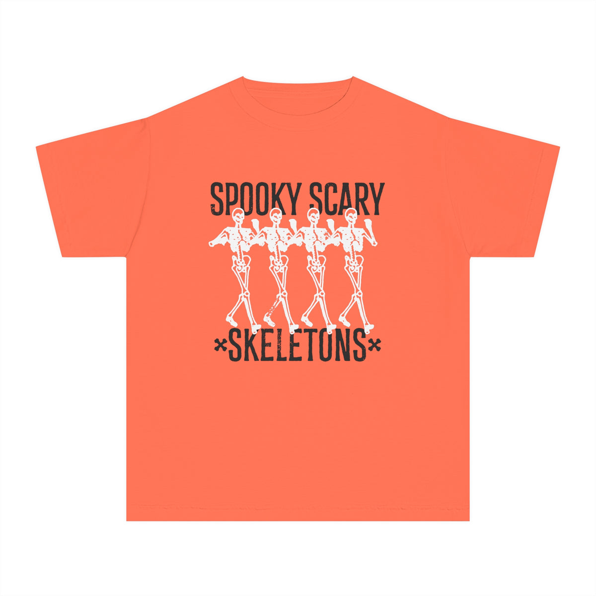 Spooky Scary Skeleton Comfort Colors Youth Midweight Tee