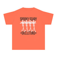 Spooky Scary Skeleton Comfort Colors Youth Midweight Tee