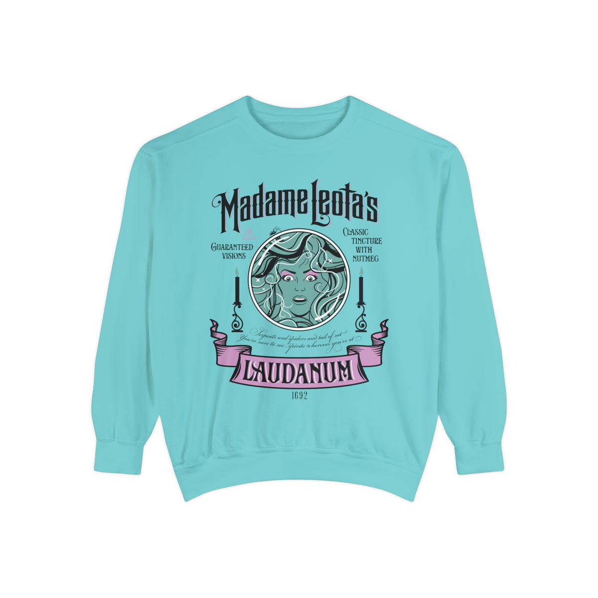 Madame Leota’s Laudanum Teal Comfort Colors Unisex Garment-Dyed Sweatshirt