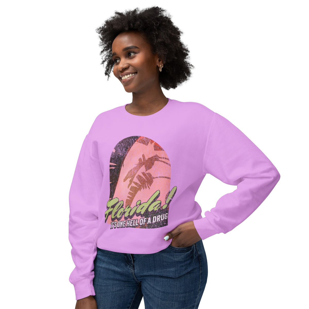 Florida! It's One Hell Of A Drug Unisex Lightweight Comfort Colors Crewneck Sweatshirt