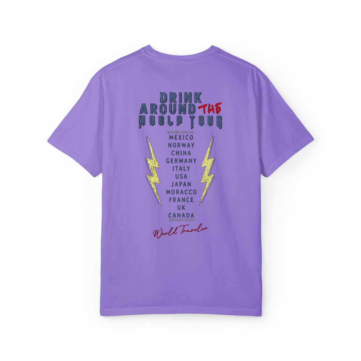 Drink Around The World Tour Comfort Colors Unisex Garment-Dyed T-shirt