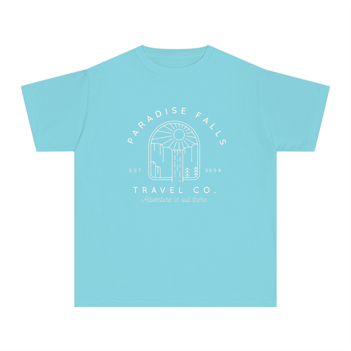 Paradise Falls Vacation Co. Comfort Colors Youth Midweight Tee