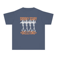 Spooky Scary Skeleton Comfort Colors Youth Midweight Tee