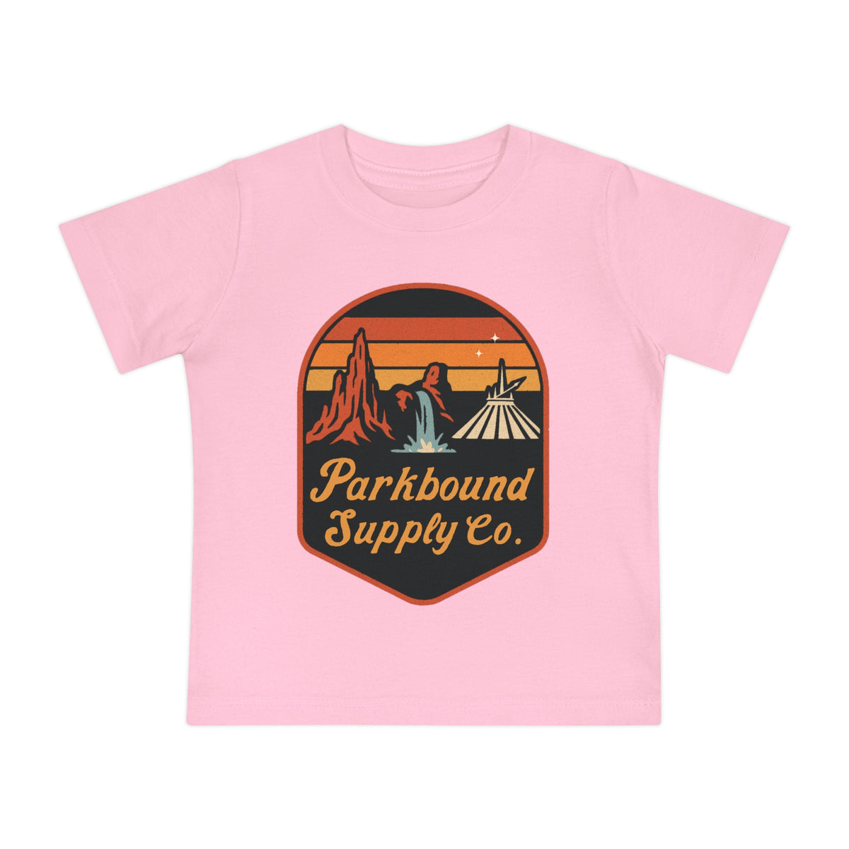Triple Mountain Badge Bella Canvas Baby Short Sleeve T-Shirt
