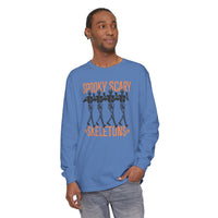 Spooky Scary Skeletons Comfort Colors Unisex Garment-dyed Long Sleeve T-Shirt