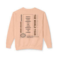 Drink Around the World Tour Unisex Lightweight Comfort Colors Crewneck Sweatshirt