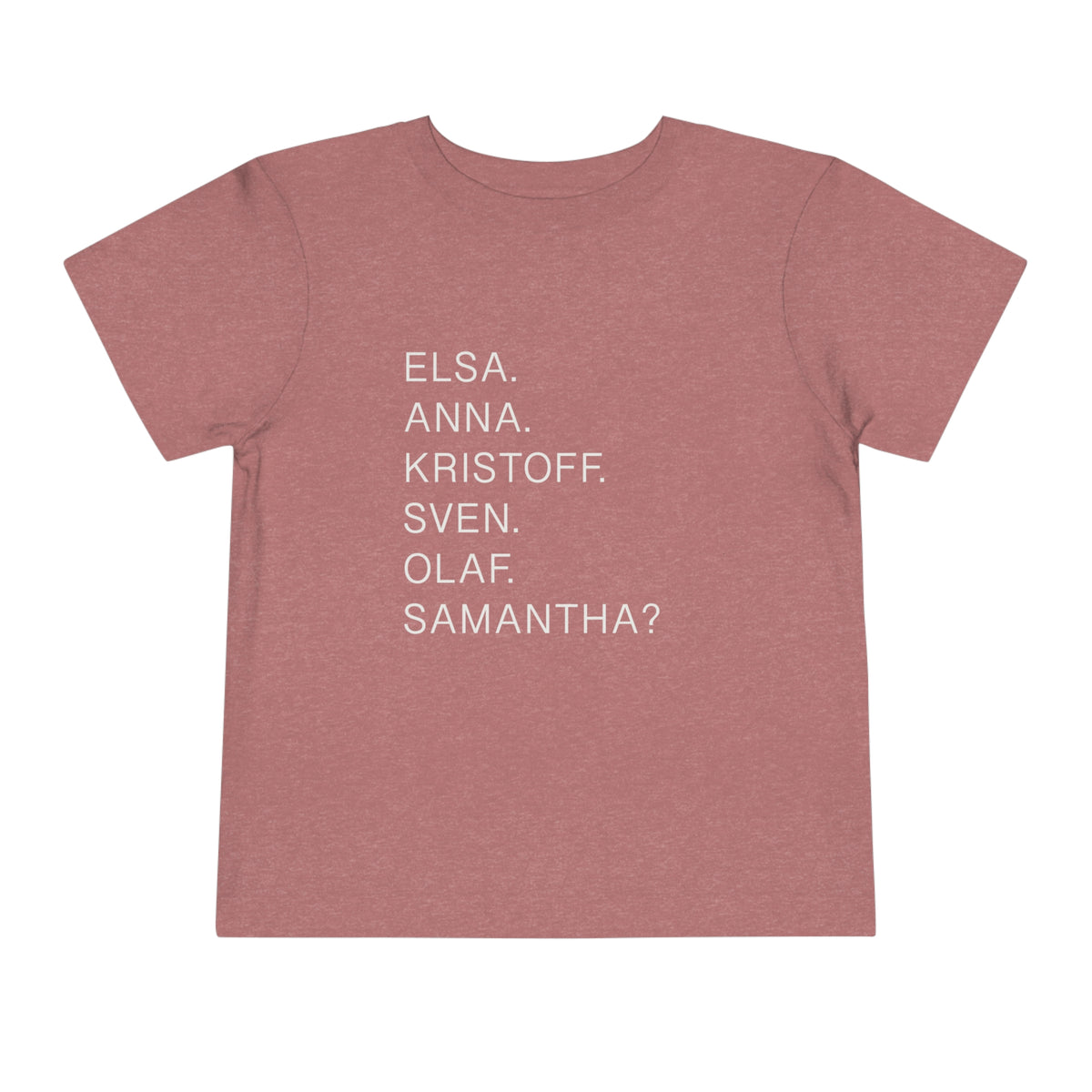 Frozen Character Names Bella Canvas Toddler Short Sleeve Tee