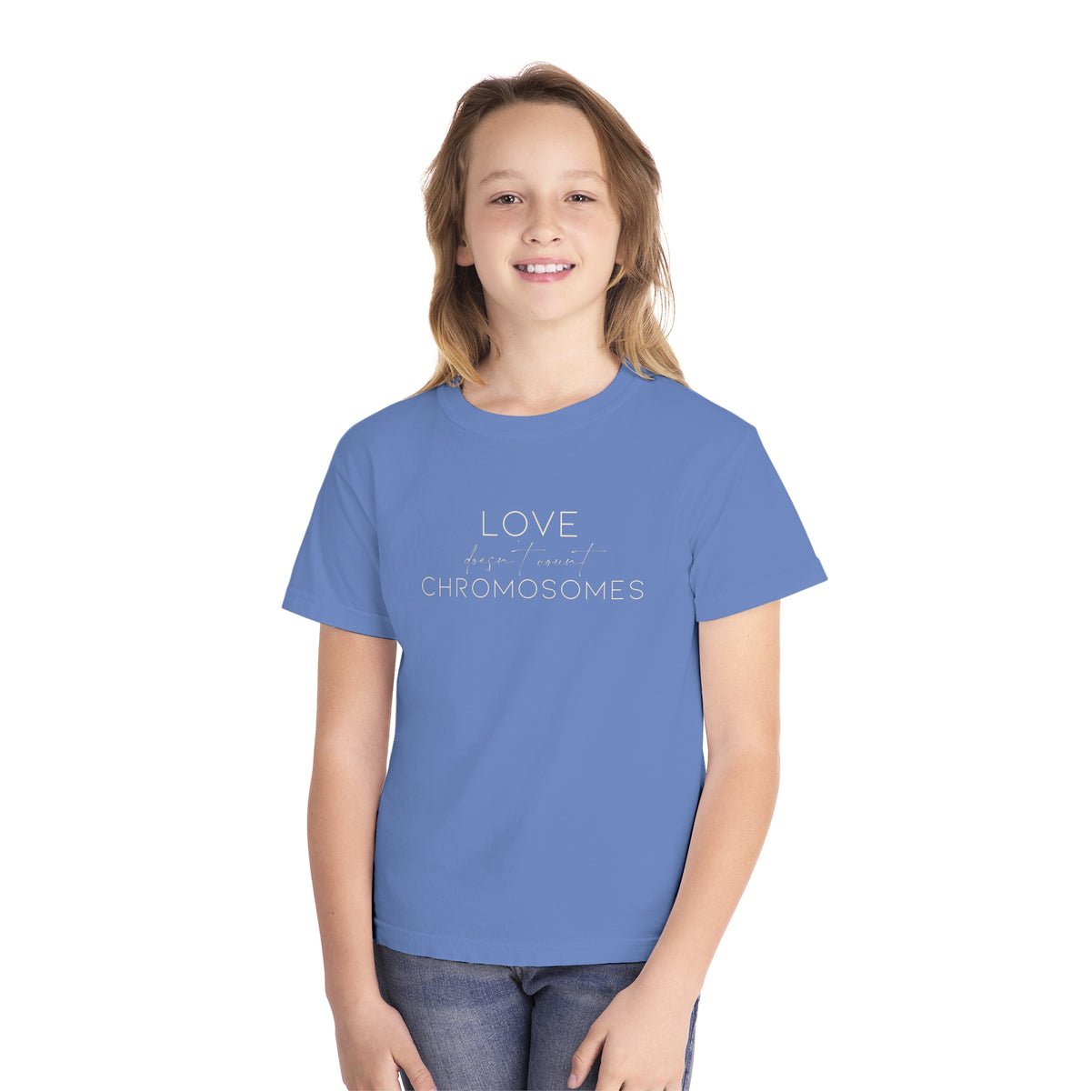 Love Doesn’t Count Chromosomes Comfort Colors Youth Midweight Tee