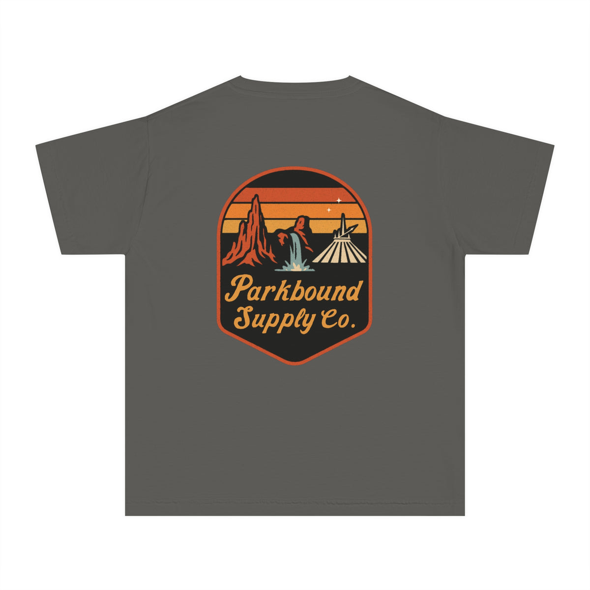 The Triple Mountain Badge — Parkbound Supply Co. Comfort Colors Youth Midweight Tee