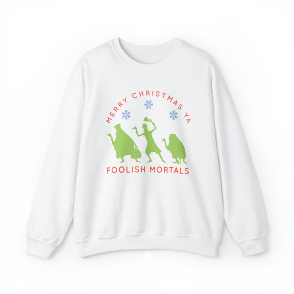 Merry Christmas Ya Foolish Mortals Gildan Unisex Heavy Blend™ Crewneck Sweatshirt