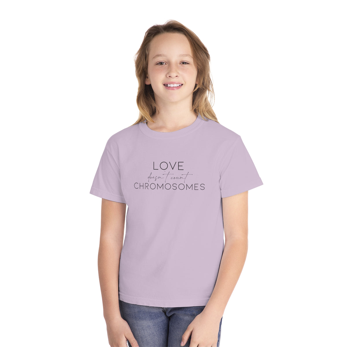 Love Doesn’t Count Chromosomes Comfort Colors Youth Midweight Tee