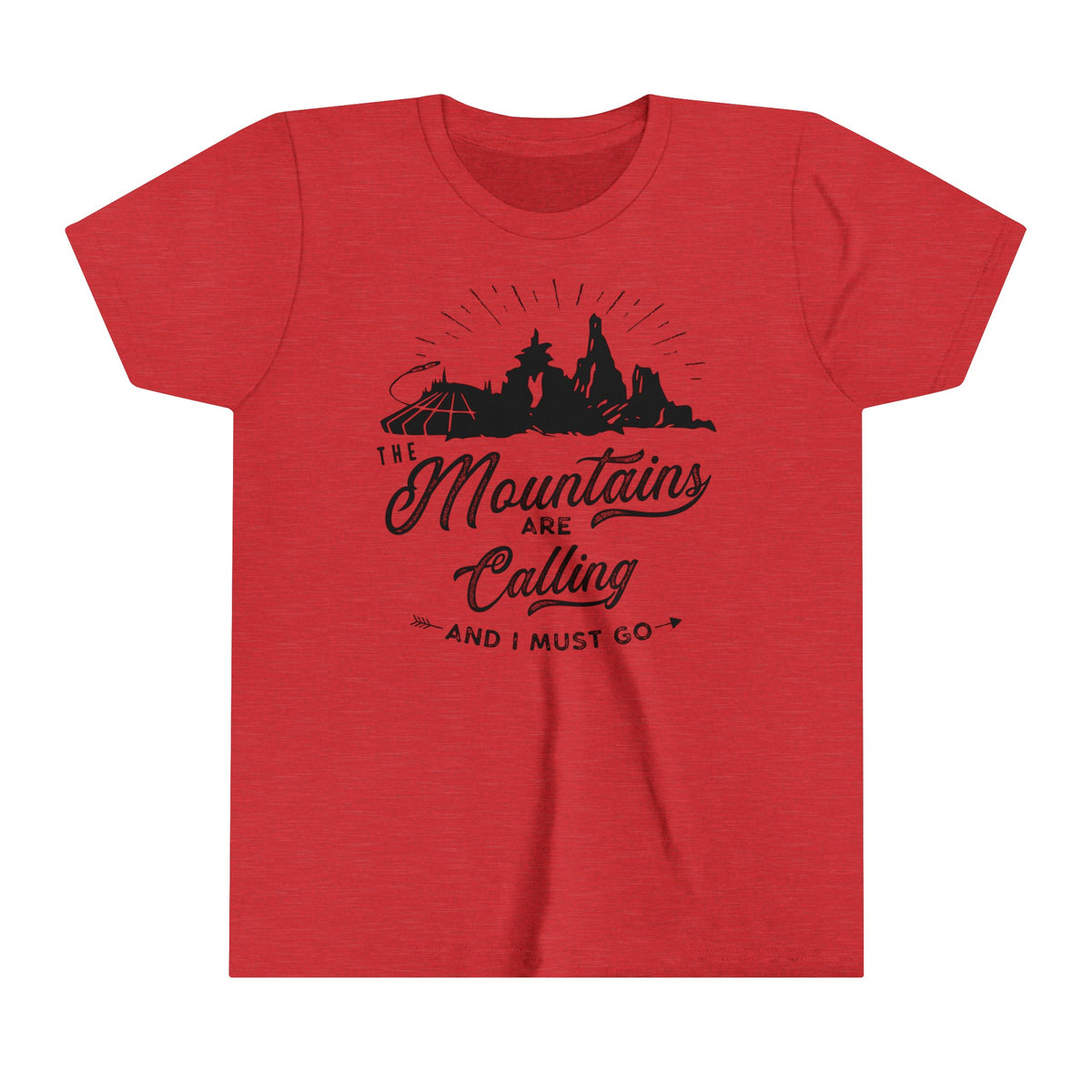 The Mountains Are Calling Bella Canvas Youth Short Sleeve Tee
