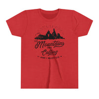 The Mountains Are Calling Bella Canvas Youth Short Sleeve Tee