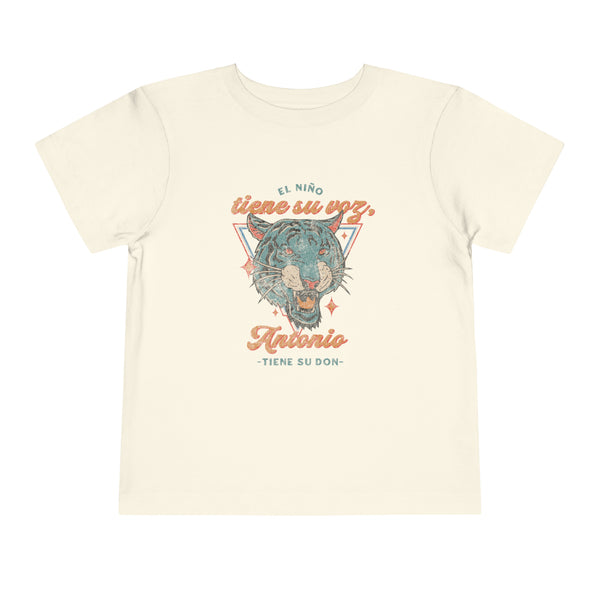 El Niño Tiene Su Voz, Antonio Tiene Su Don Bella Canvas Toddler Short Sleeve Tee