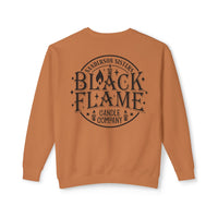 Black Flame Candle Unisex Lightweight Comfort Colors Crewneck Sweatshirt