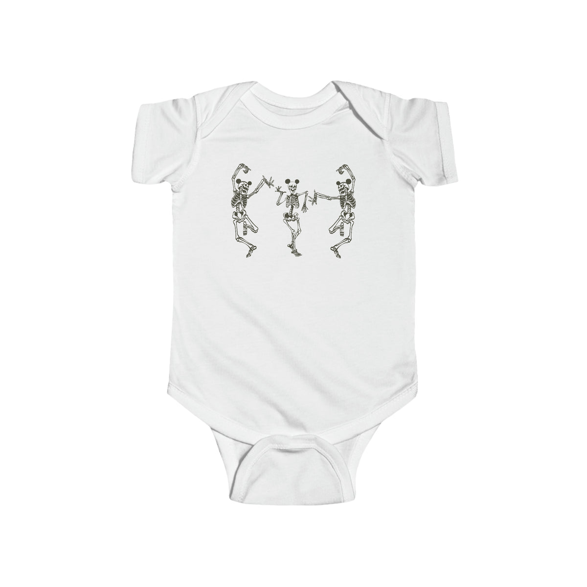 Dancing Skeletons with Ears Rabbit Skins Infant Fine Jersey Bodysuit