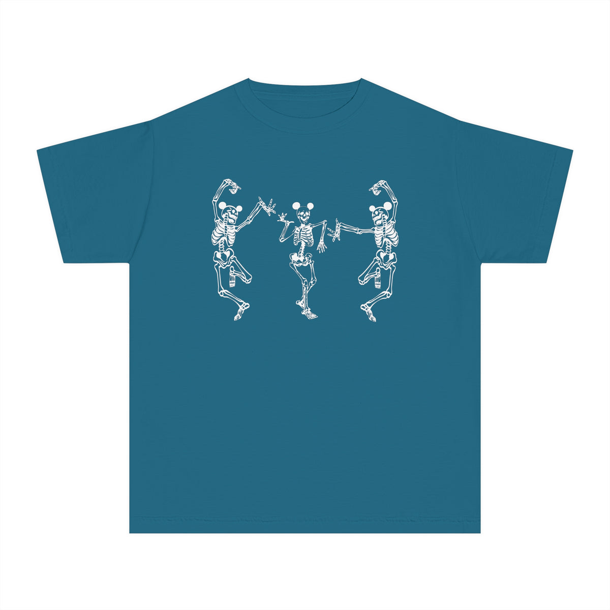 Dancing Skeletons with Ears Comfort Colors Youth Midweight Tee