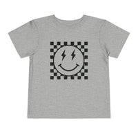 Retro Checkered Smile Bella Canvas Toddler Short Sleeve Tee