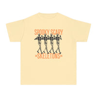 Spooky Scary Skeleton Comfort Colors Youth Midweight Tee
