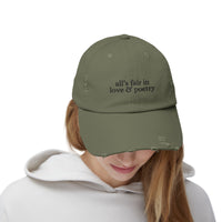 All's Fair In Love And Poetry Unisex Distressed Cap