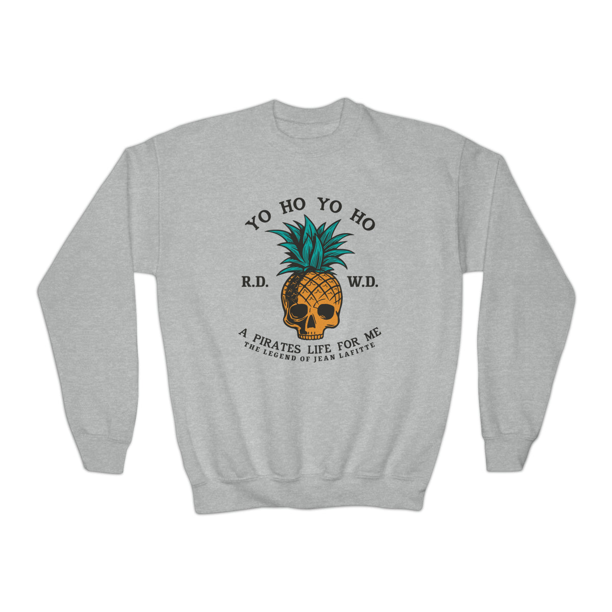 Yo Ho Pirate Life For Me Gildan Youth Crewneck Sweatshirt