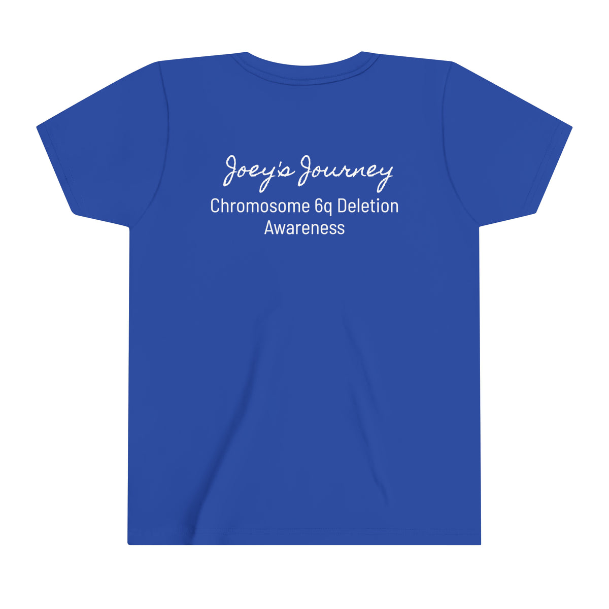 Joey's Journey Chromosome 6q Deletion Awareness Bella Canvas Youth Short Sleeve Tee