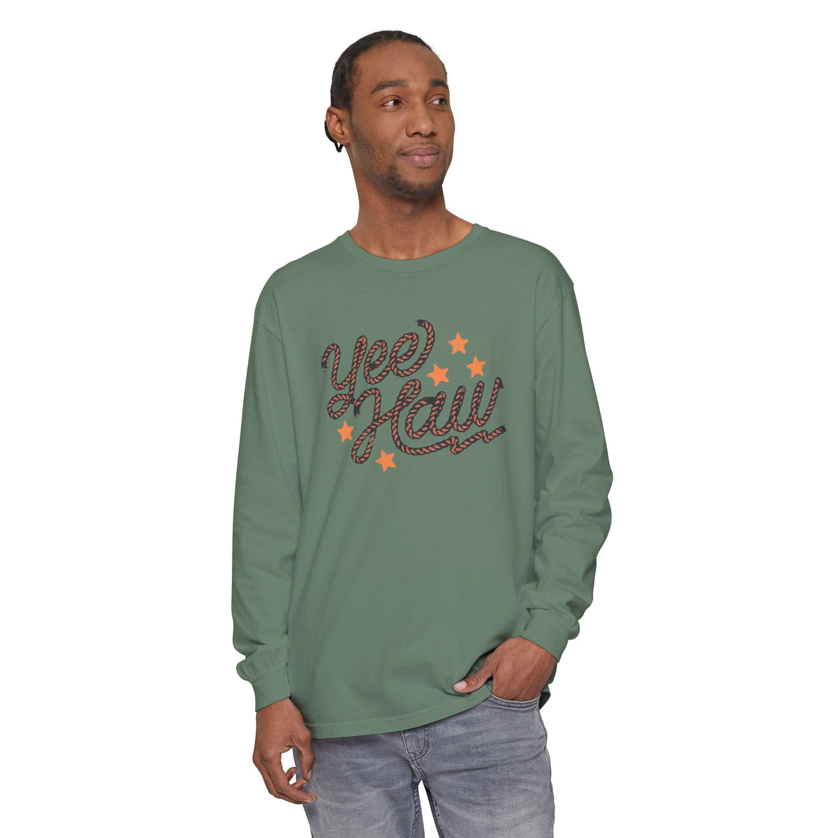 Yee Haw Comfort Colors Unisex Garment-dyed Long Sleeve T-Shirt