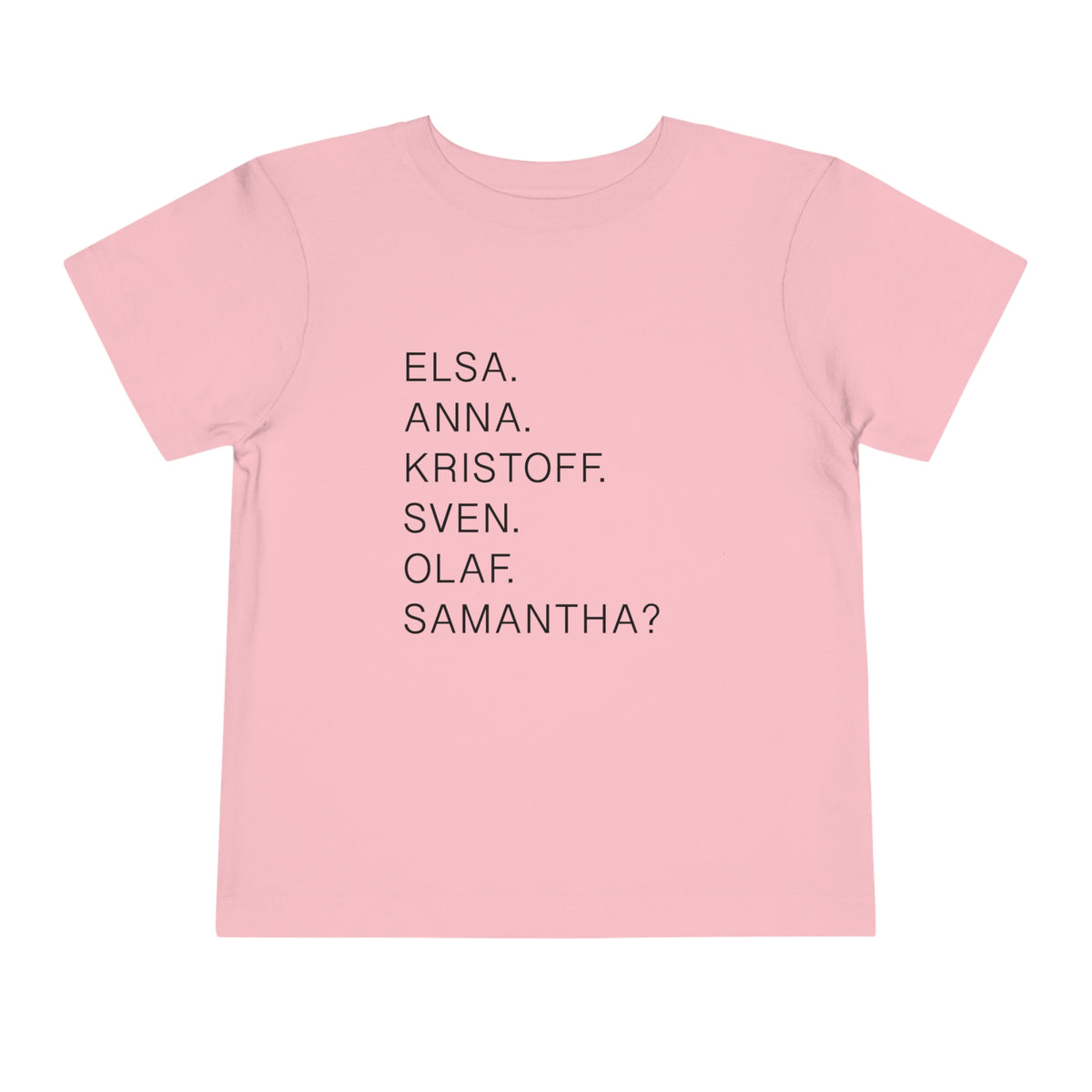 Frozen Character Names Bella Canvas Toddler Short Sleeve Tee