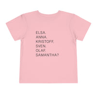 Frozen Character Names Bella Canvas Toddler Short Sleeve Tee