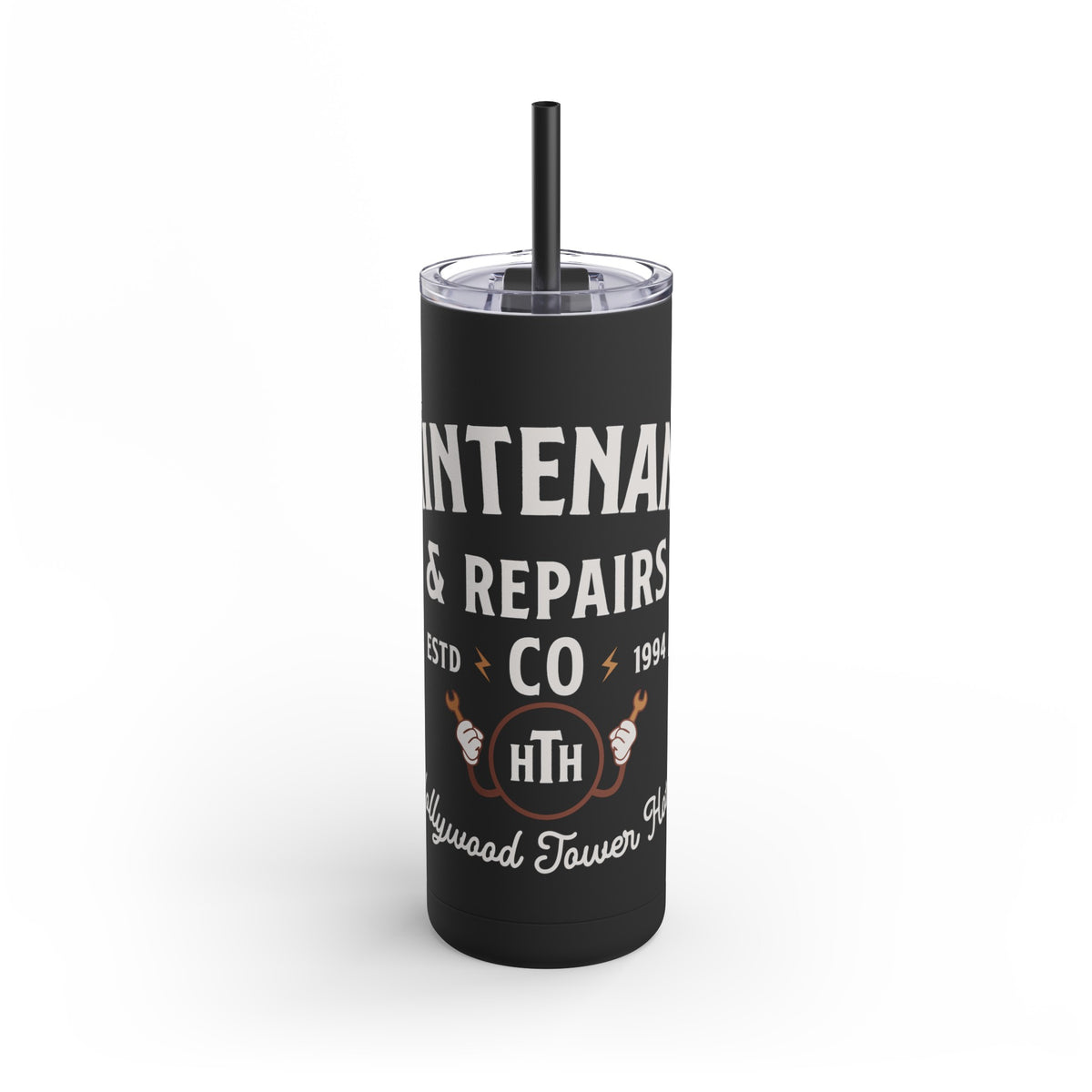 Hollywood Tower Hotel Maintenance & Repairs Maars Maker Skinny Matte Tumbler, 20oz