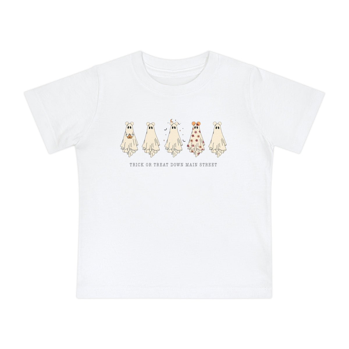 Trick or Treat Down Main Street Baby Short Sleeve T-Shirt