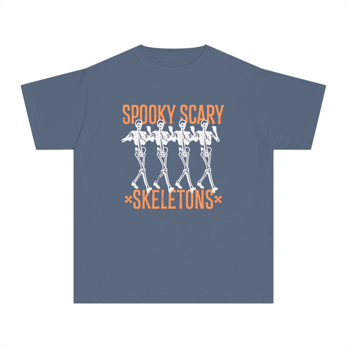Spooky Scary Skeleton Comfort Colors Youth Midweight Tee