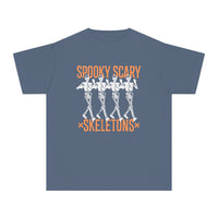 Spooky Scary Skeleton Comfort Colors Youth Midweight Tee