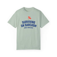 Surviving on Sarcasm and Snacks Comfort Colors Unisex Garment-Dyed T-shirt