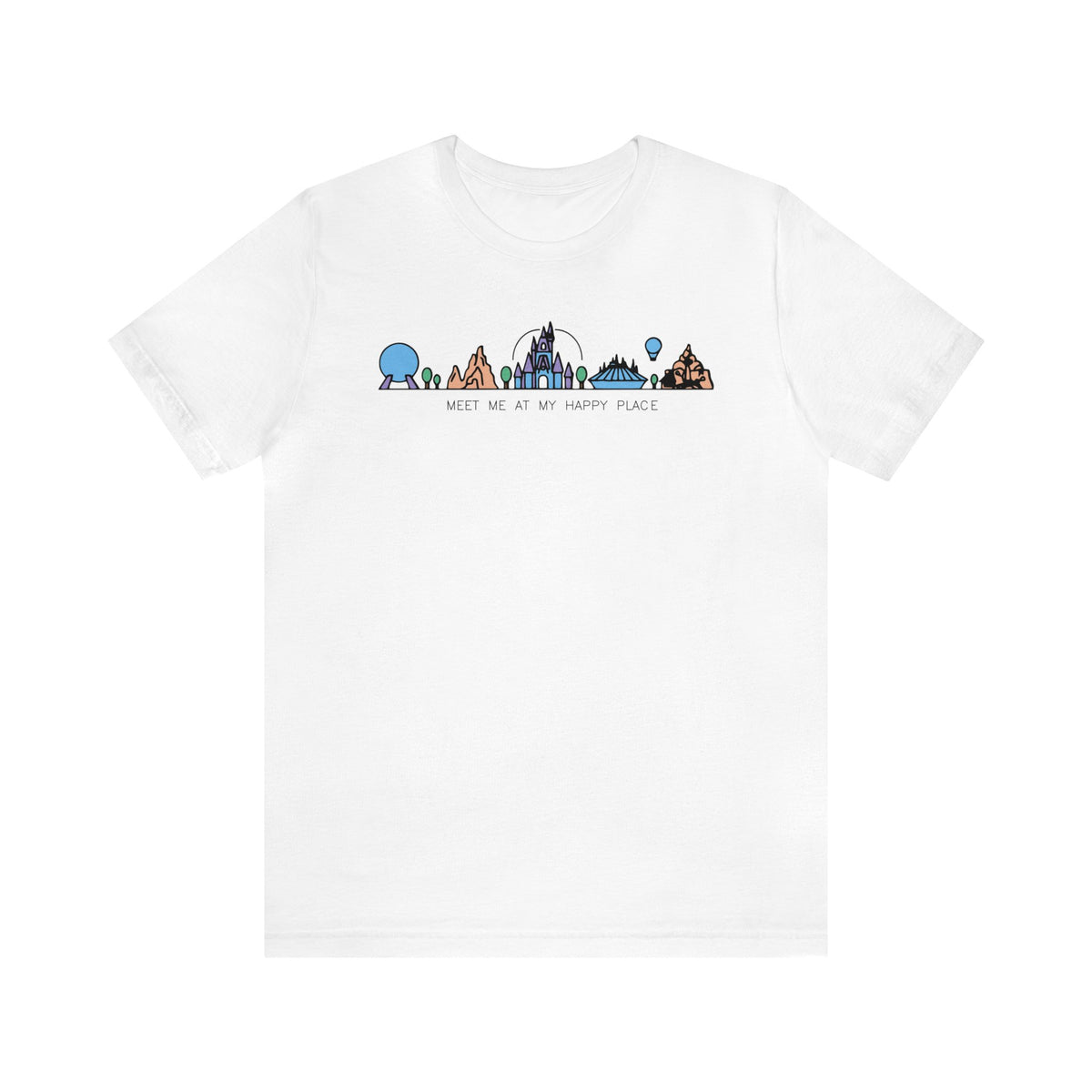 Meet Me At My Happy Place Bella Canvas Unisex Jersey Short Sleeve Tee